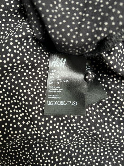 Longue robe noire à petits pois blancs H&M - Taille L - photo numéro 6