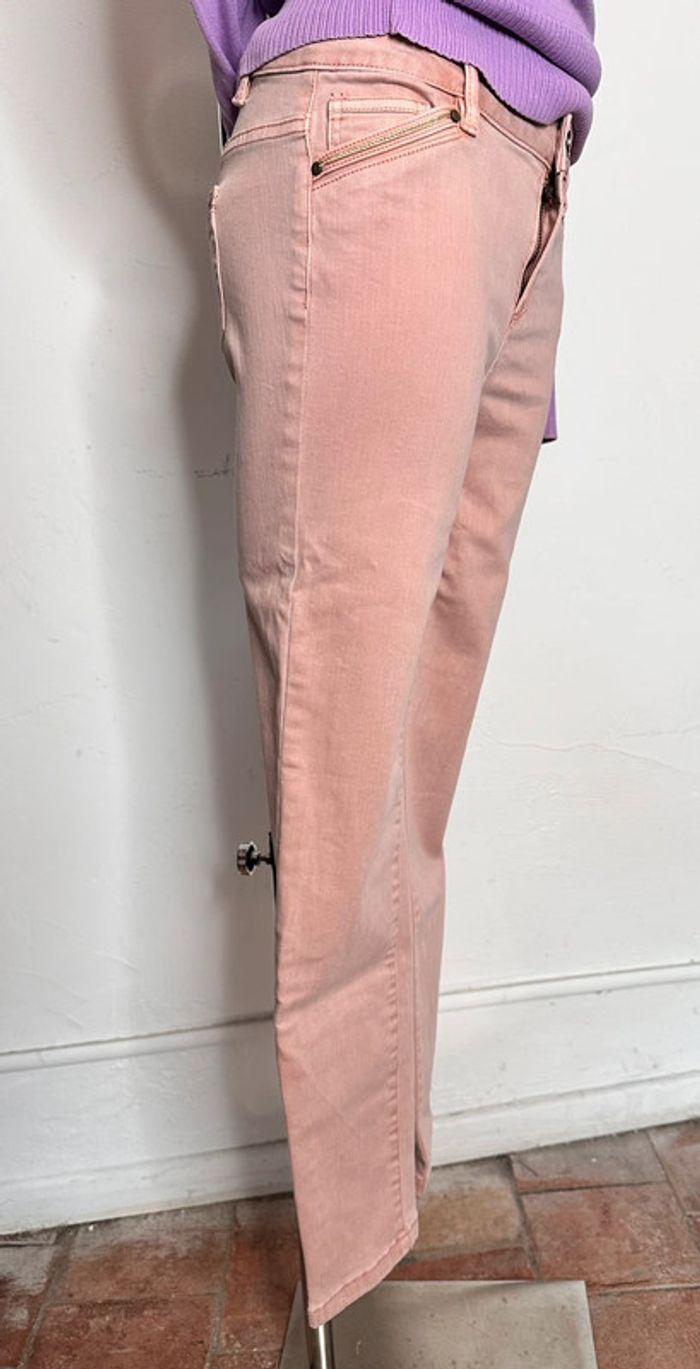 Pantalon toile stretch rose pâle Elora taille 36 - photo numéro 4