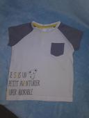 T-shirt manches courtes garçon gris blanc jaune koala Mes Petits Cailloux 2 ans