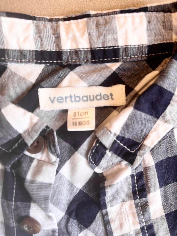 Chemise Vertbaudet bebe garçon carreaux parfait état - photo numéro 3