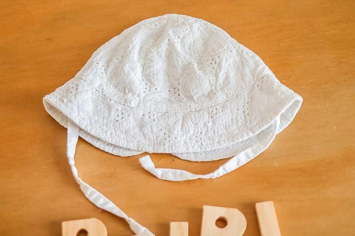 Bob blanc broderie Anglaise, Obaïbi, 46 cm (6 mois) - photo numéro 4