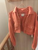 Bershka veste courte corail