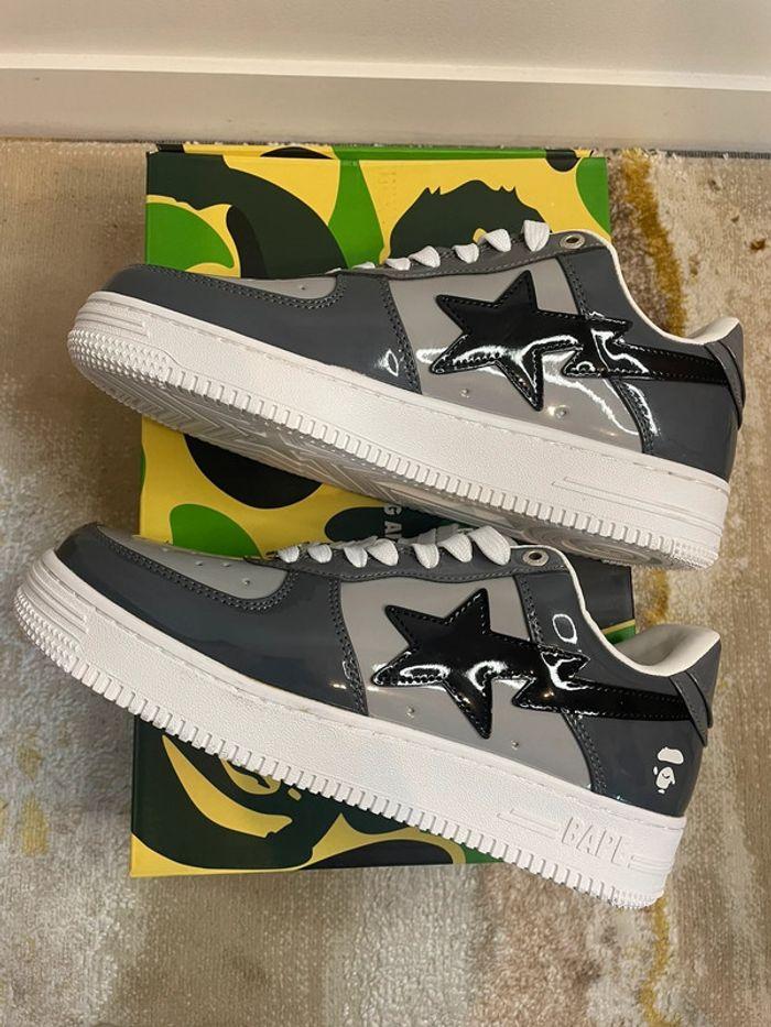 Baskets basses A Bathing Ape Bape Sta Low Enlarged M2 gris et noir - photo numéro 2