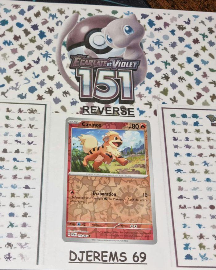 Carte Pokémon Reverse Caninos 058/165 MEW Ecarlate Violet Pokémon 151 FR NEUF