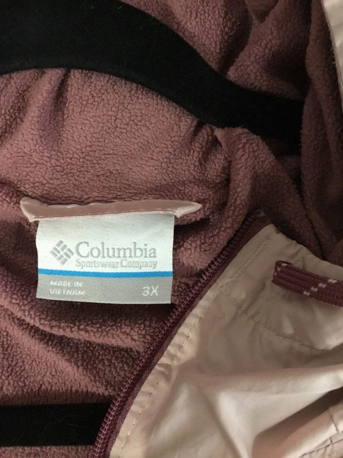 Coupe-vent à capuche doublure polaire pour femme Columbia bordeaux et crème taille 3X 116 - photo numéro 8