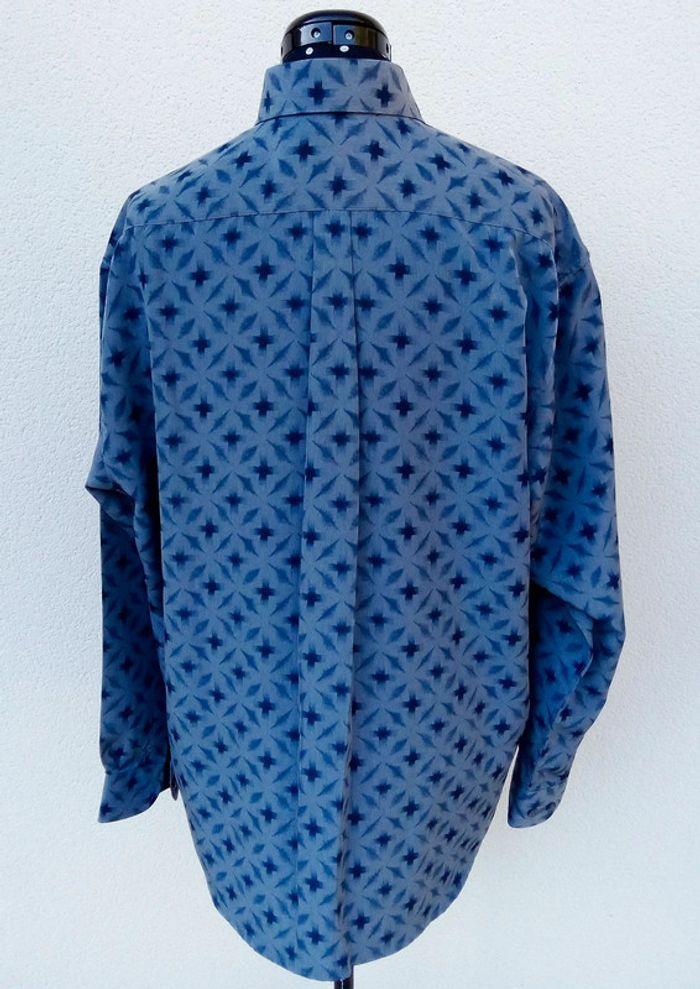 Chemise manches longues bleu à motifs Laurent Cerrer taille 4 ou XL - photo numéro 3