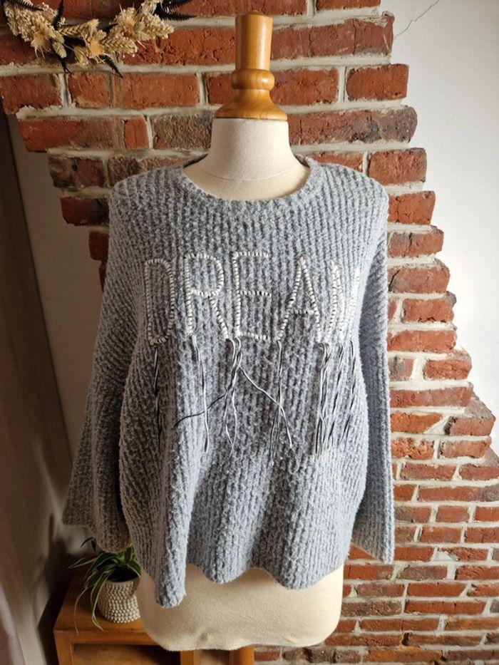 Gros pull oversize gris Dream Bershka XS / S - photo numéro 1