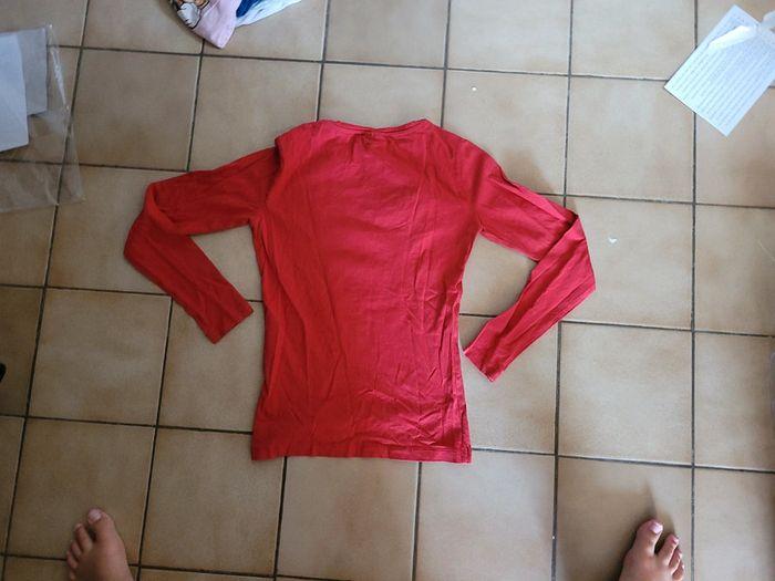 Tee shirt manche longue rouge 12 ans - photo numéro 2