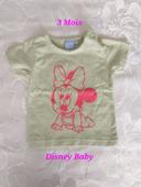 🌷Tee-shirt Courtes Manches - Disney Baby - 3 Mois🌷