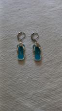 Boucles d'oreilles tongs bleues