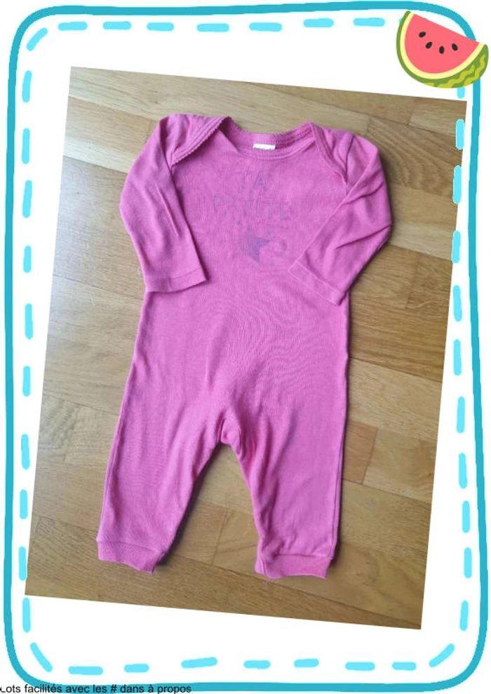 Pyjama sans pieds 6 mois Absorba Ta p'tite étoile rose fushia - photo numéro 1