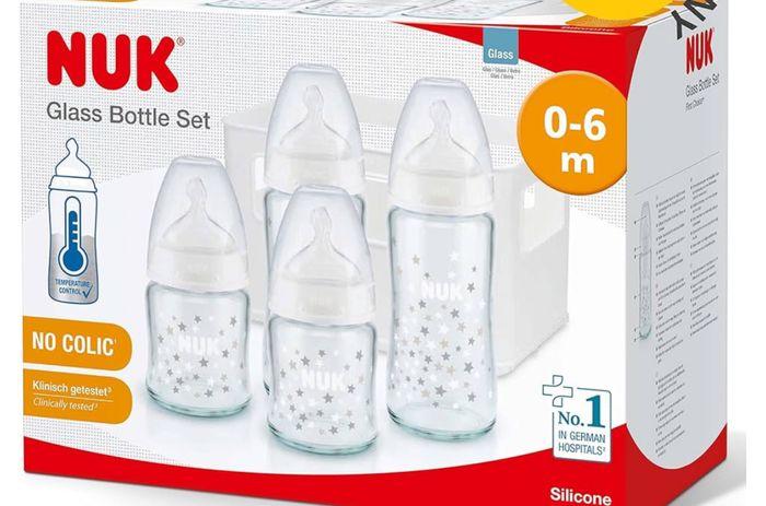 Lot de 7 biberons en verre nuk first choice 0-6mois