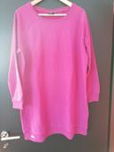 Robe pull sweat shirt rose fushia