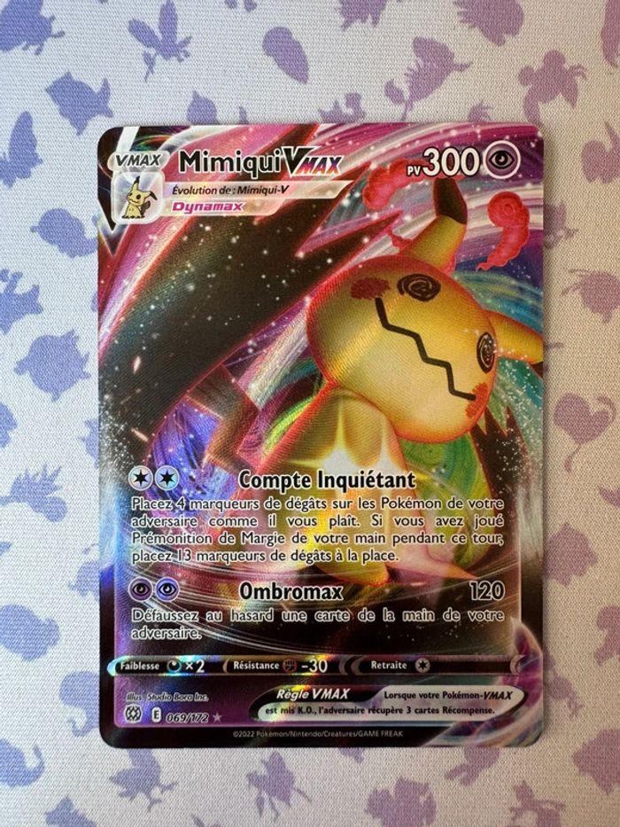 Carte Pokemon Mimiqui Vmax (069/172) - photo numéro 1