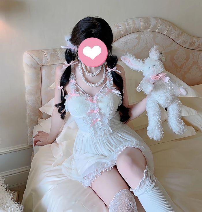 Dress Robe  rembourré pyjama Cute Kawaii Princess Cosplay White-Snow - photo numéro 9