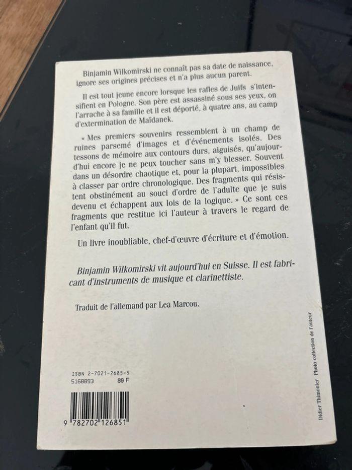 Fragments. Une enfance 1939-1948 / Benjamin Wilkomirski - photo numéro 2