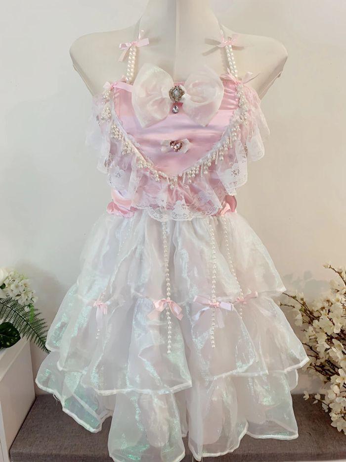 Dress Robe brilliante Pink Princess Lolita Cute Kawaii Manga Anime Cosplay Barbie - photo numéro 5