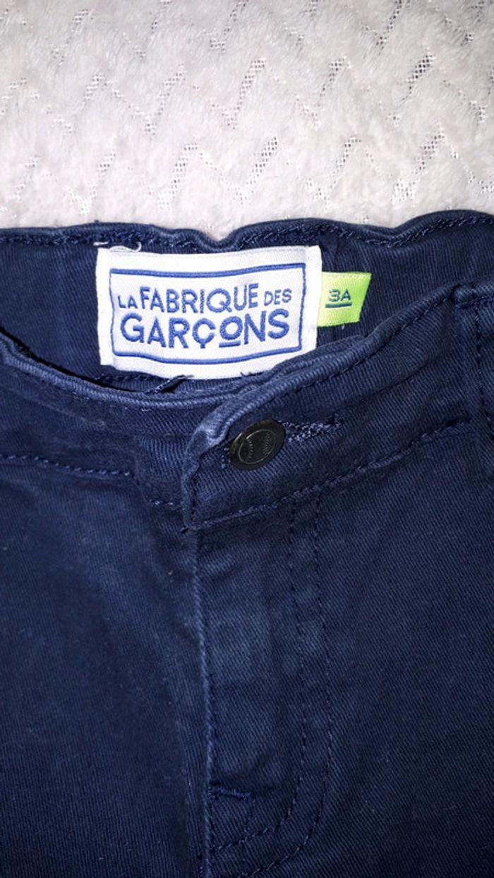 Pantalon garçon bleu marine La Fabrique des Garçons 3 ans - photo numéro 2