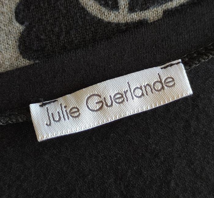 Ravissante tunique pull fin "Julie Guerlande" noire & grise imprimée fleurie - Taille 38/40 - photo numéro 8