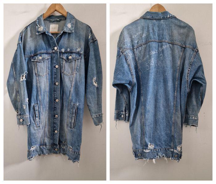 📌 Veste Longue Destroy Over Size en Jean Zara - photo numéro 7