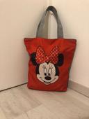 Sac tote bag en tissu très épais et solide avec fermeture zippée et tête de Minnie Mouse