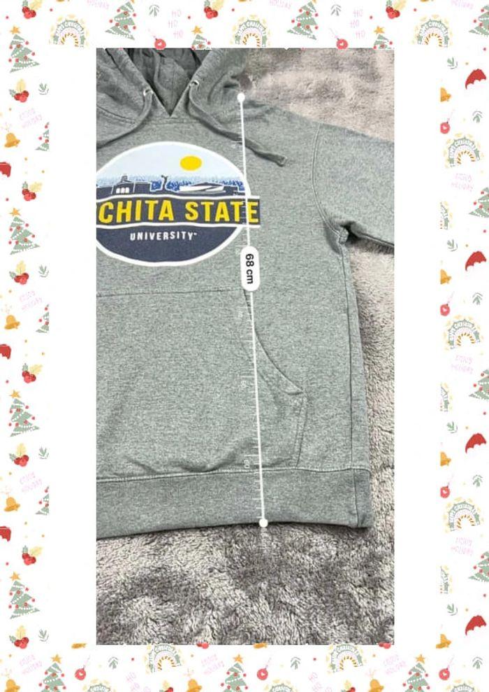 👕 Sweat à capuche Veste University Rare Vintage y2k 90s 2000s Wichita State Gris Taille S 👕 - photo numéro 3