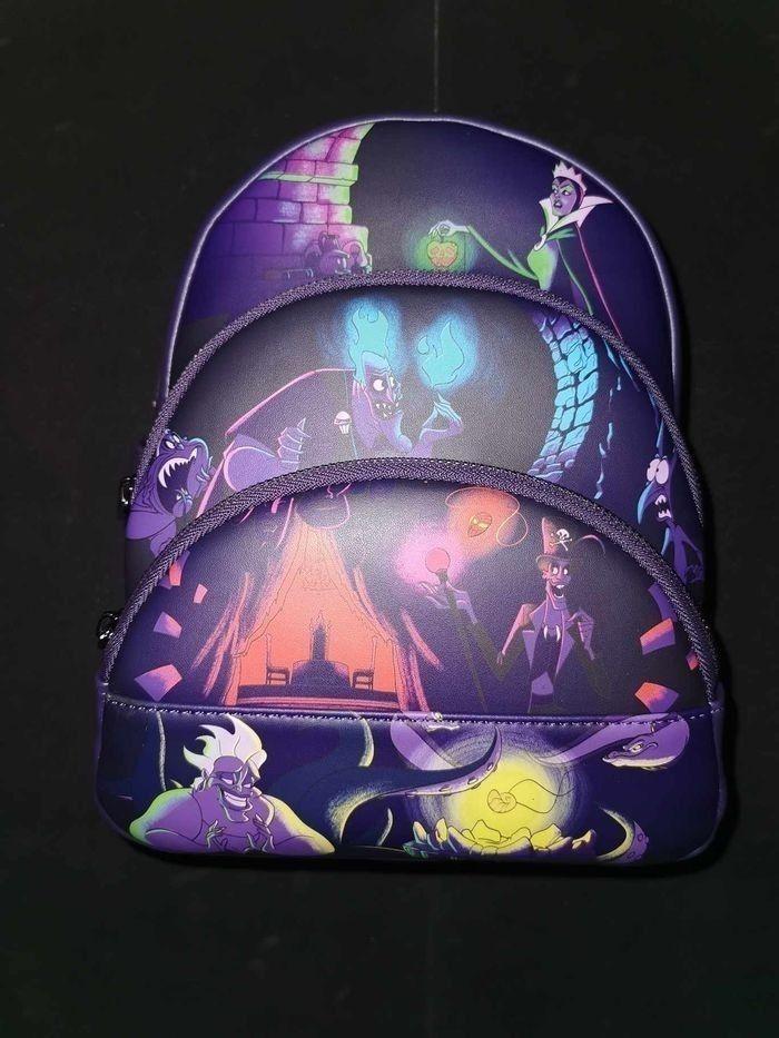 Sac à Dos Loungefly / Villains / Triple Fermeture / Glow In The Dark / Disney - photo numéro 1