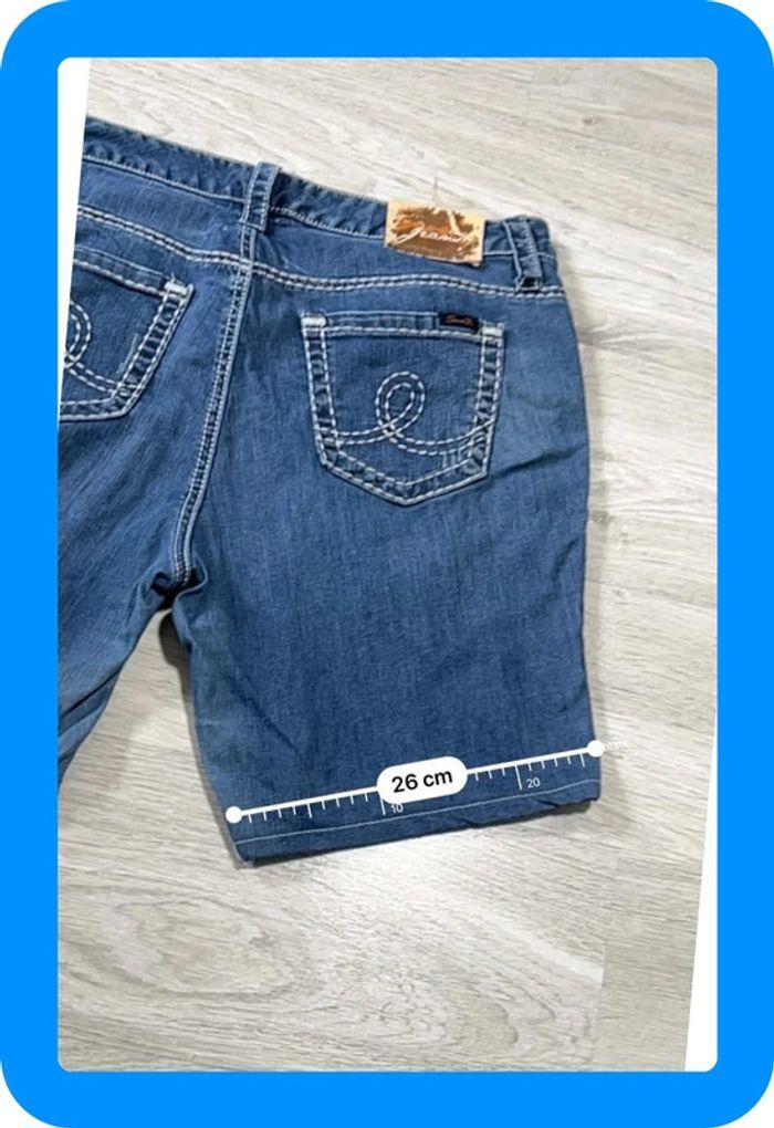 🩳 Short vintage brodé en jean Seven 7  Bleu Taille M 🩳 - photo numéro 6