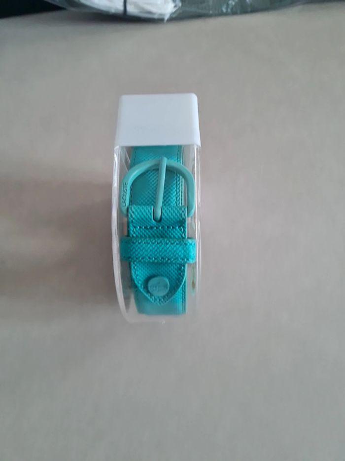 Ceinture femme lacoste bleue océan turquoise neuve taille 80 - photo numéro 2