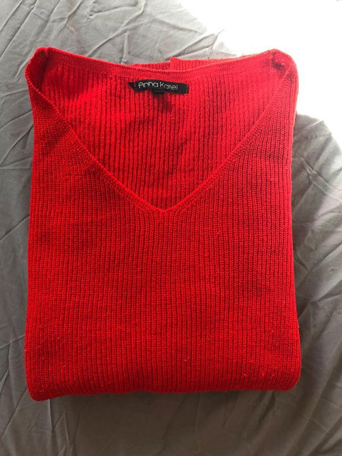 Pull maille rouge Anna Karel taille S - photo numéro 3