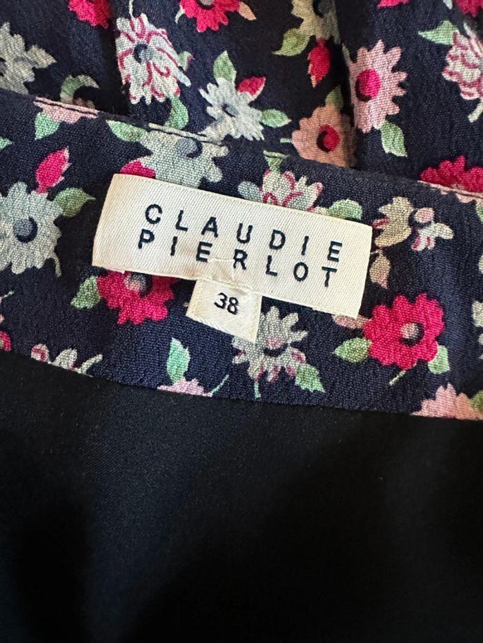 Robe Claudie Pierlot fleurs bleu marine T:38 - photo numéro 6