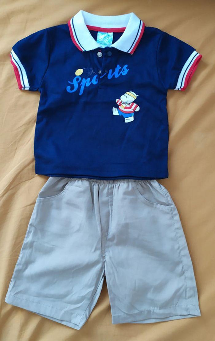 Ensemble short et polo bébé - photo numéro 1