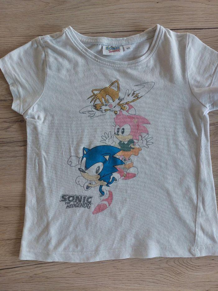 T shirt mixte Sonic et Amy 6 ans - photo numéro 1