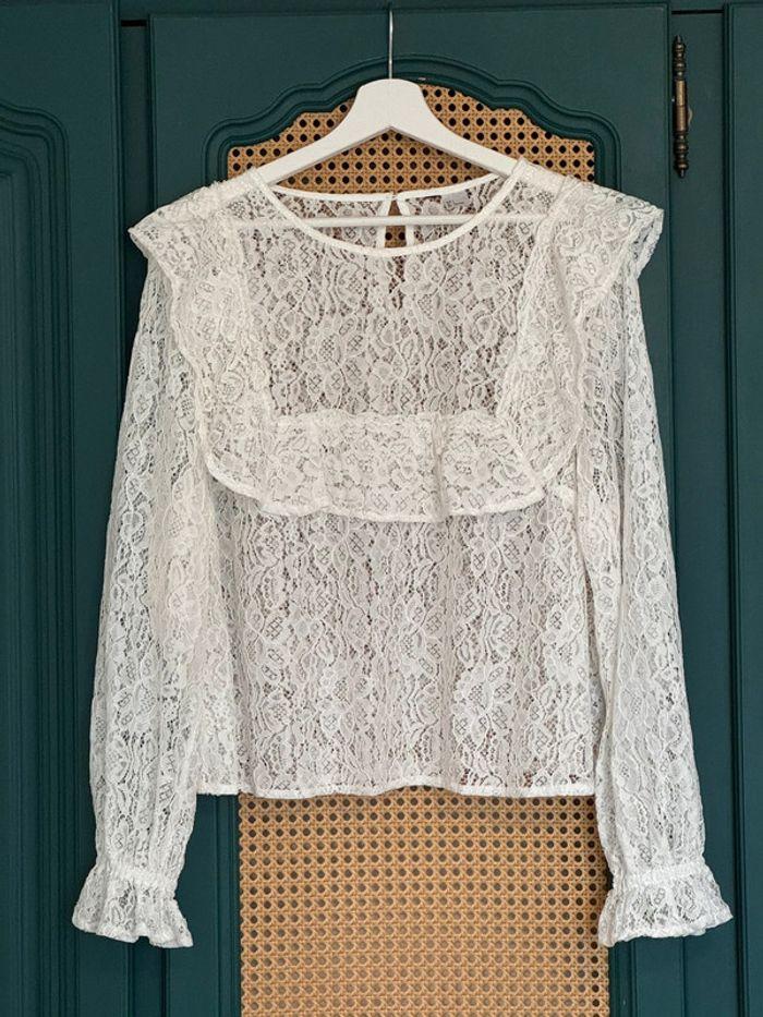 Blouse courte dentelle H&M (Divided) L - photo numéro 1