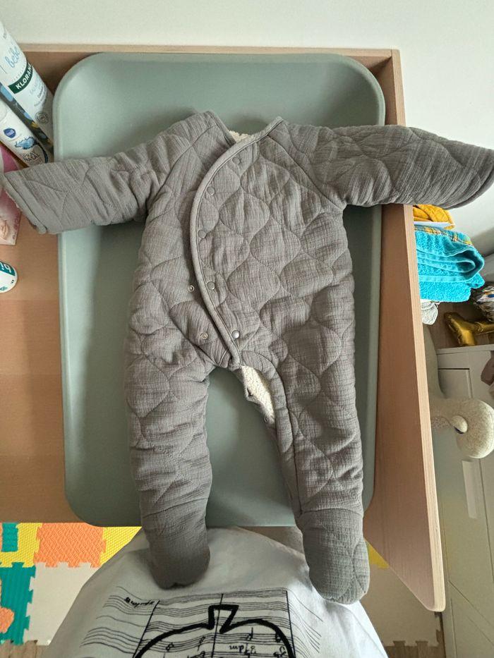 Combinaison manteau élégant Zara bébé gris  6-9 mois - photo numéro 1