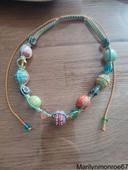 Collier estival printanier perle paillettes