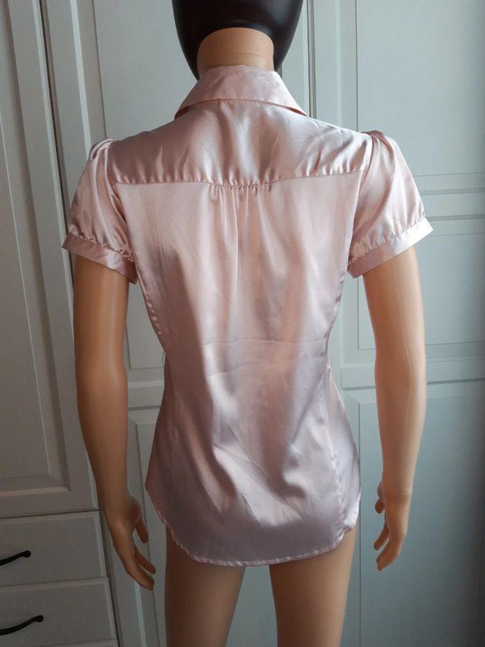 Chemise blouse marque city taille 36 S rose poudré métallisé - photo numéro 6