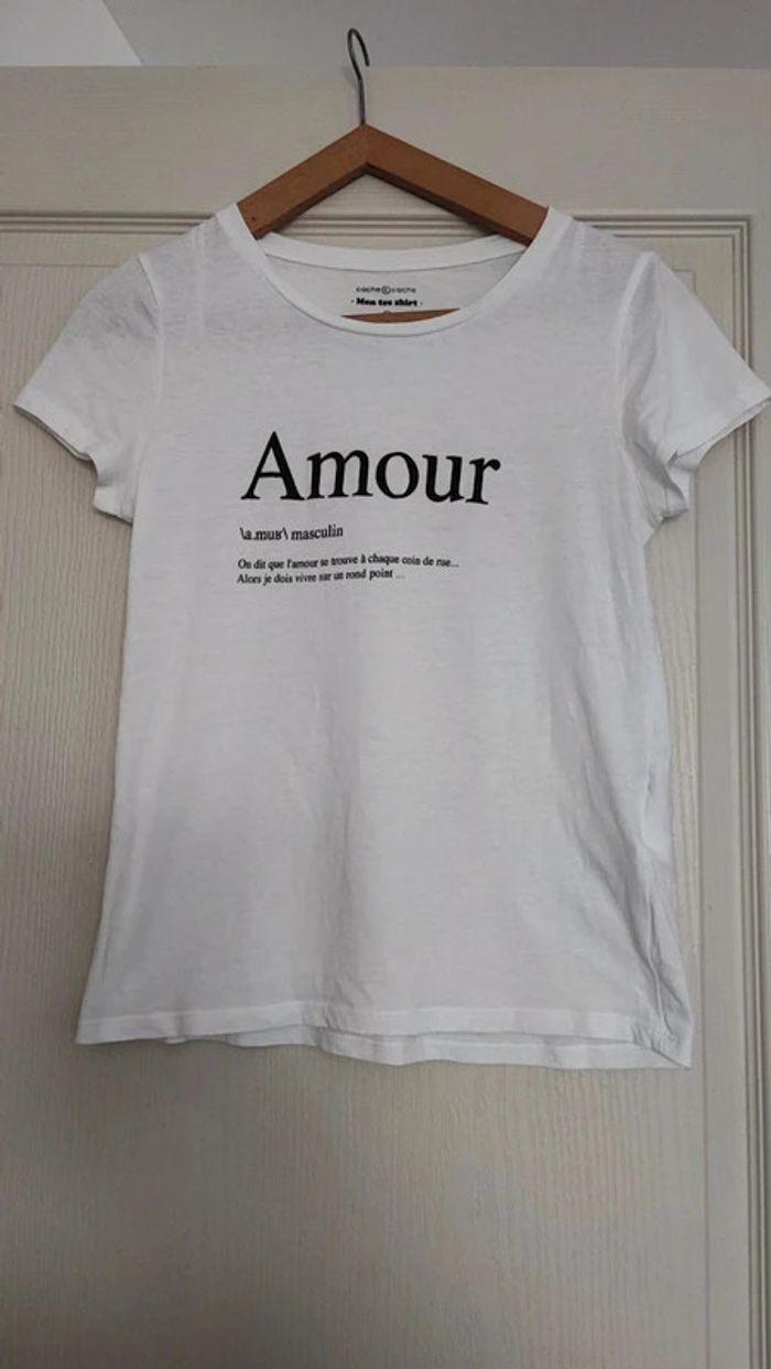 tee shirt blanc Amour - photo numéro 1