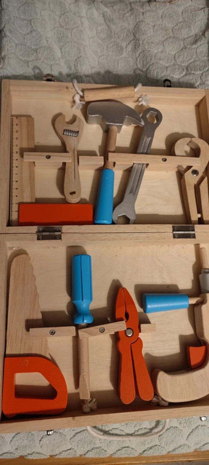 Boite en bois d'outils de bricolage enfant - photo numéro 4