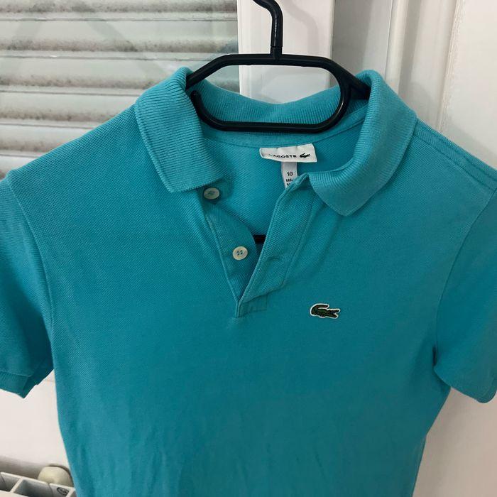 Polo Lacoste bleu turquoise, taille 10 ans en très bon état - photo numéro 6