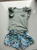 Petit ensemble maillot short bébé fille 6 -9 mois