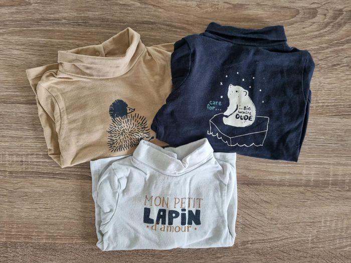 Lot de 3 t-shirts manches longues col haut - photo numéro 1