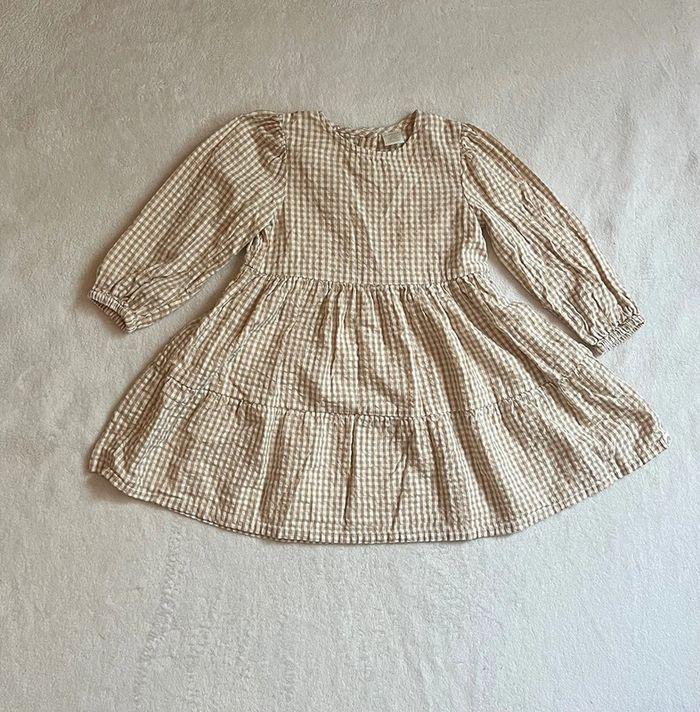 Robe Vichy beige Lindex taille 3 ans / 98 cm - photo numéro 2