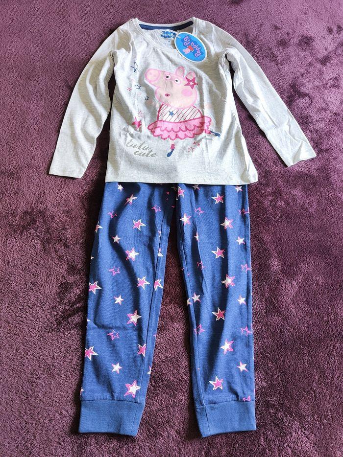 Pyjama 2 pièces gris et bleu Peppa Pig 6 ans - photo numéro 1