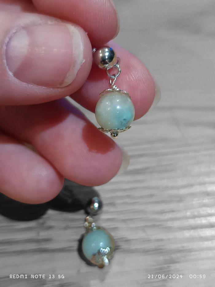 Boucles d'Oreilles en Amazonite - photo numéro 2