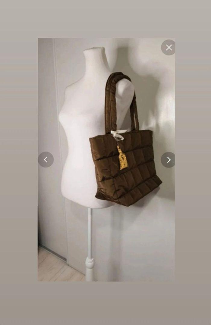 Sac a main fourre tout matelassé léger marron femme  🤎 - photo numéro 3