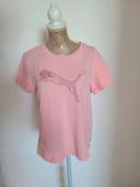 T-shirt manches courtes rose puma taille 13-14 ans