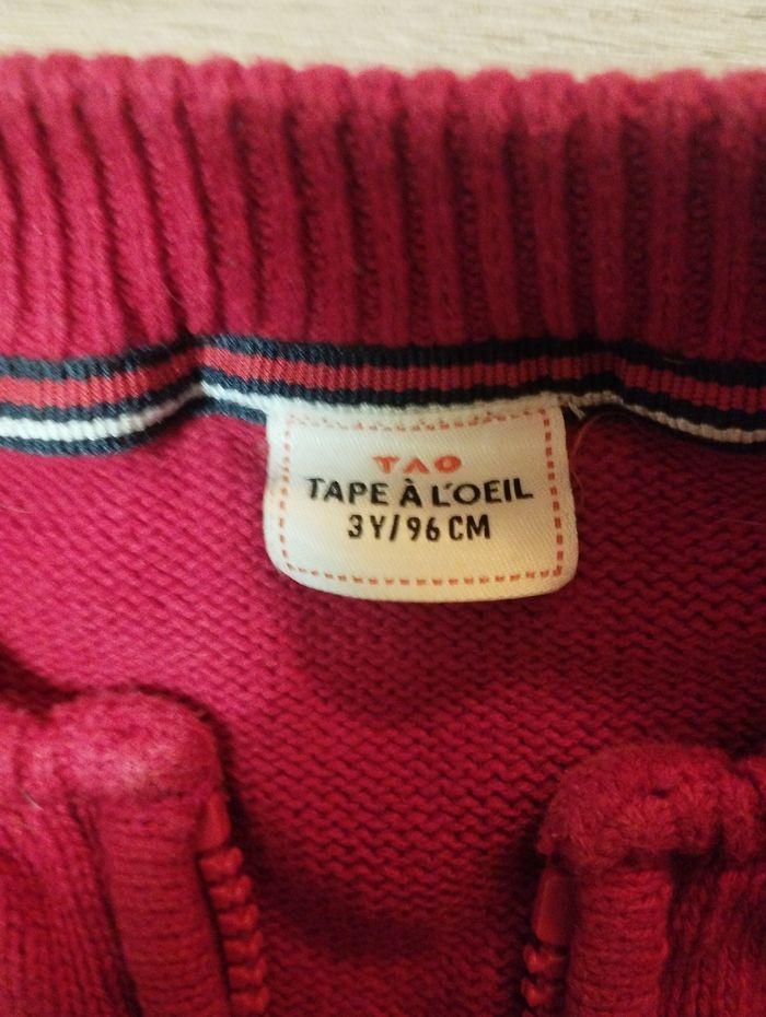 Gilet zippé garçon 3 ans rouge  tape à l'oeil - photo numéro 3