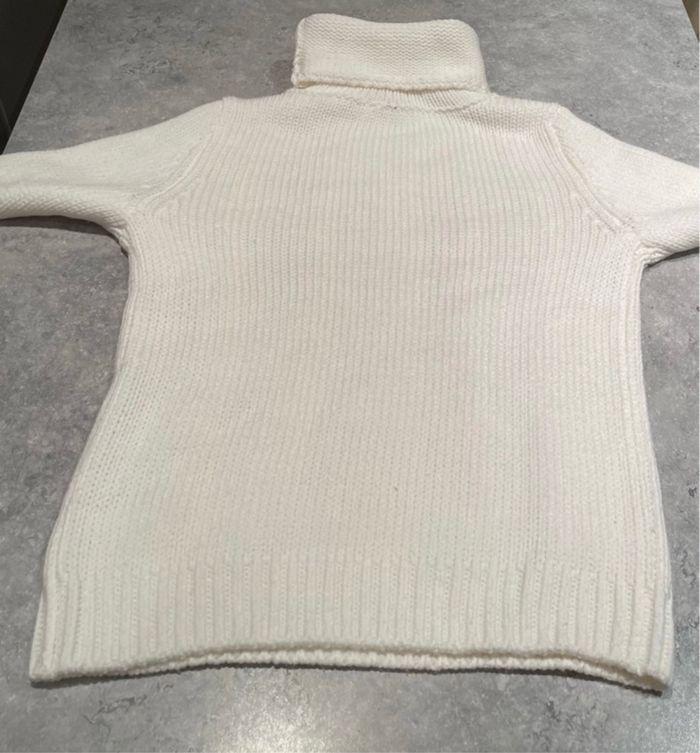 Pull écru col roulé, taille 38/M - photo numéro 4