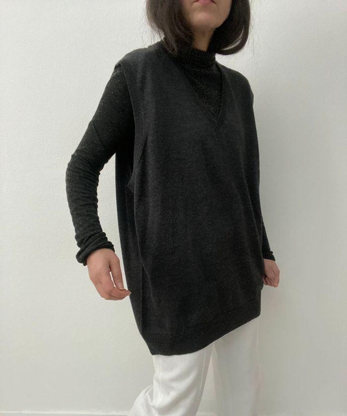 Oversized pull long sans manches anthracite - photo numéro 10